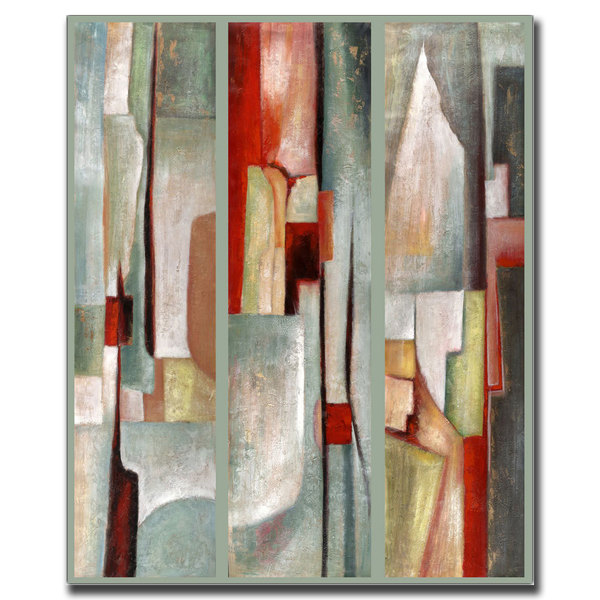 Trademark Fine Art Joval 'Abstract Triptych' Canvas Art, 24x32 JV456-C2432GG